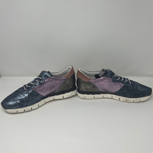 A.S.98 Italian Leather Sneakers Metallic Embossed Casual Comfort Shoes Rare - Picture 3 of 9